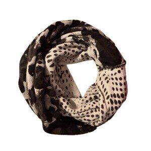 Nine West Mixed Animal Print Infinity Scarf Brown Black Tan